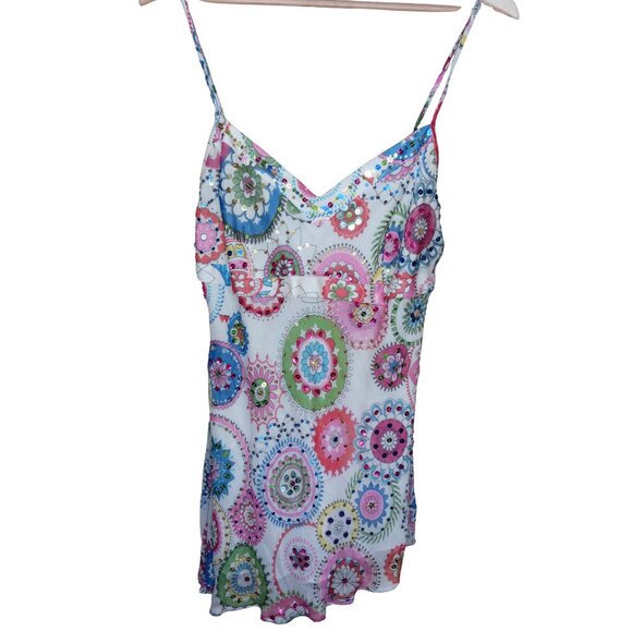 Yoana Baraschi Tops - Yoana Baraschi Silk Multicolor Patterned Camisole